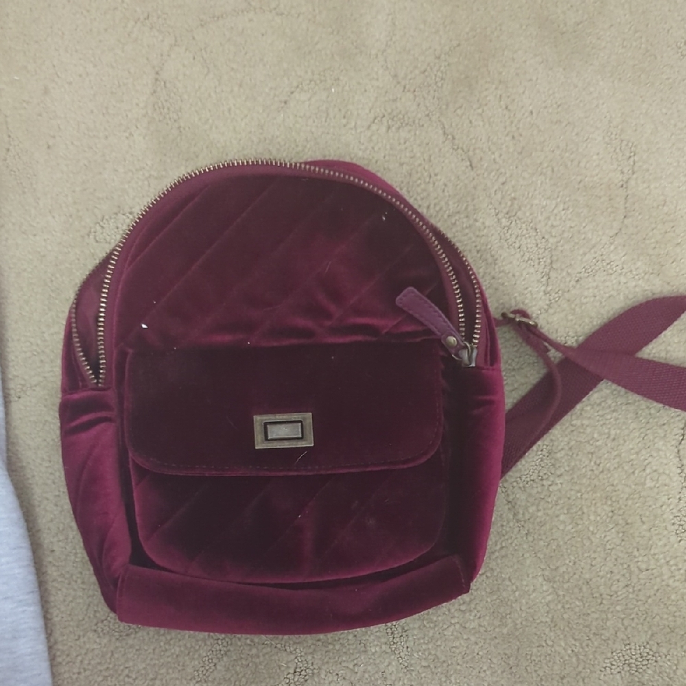 Target Burgundy Velvet Mini Backpack